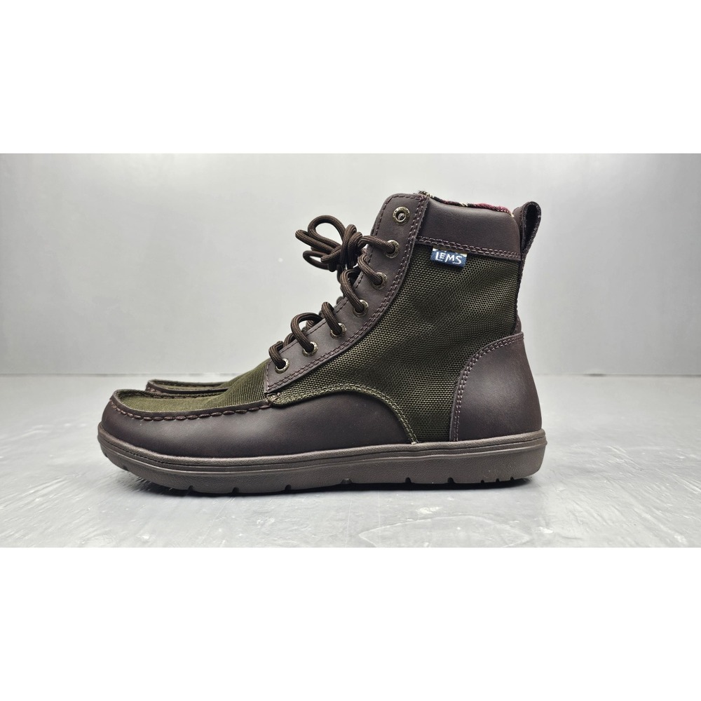 LEMS Boulder Boots Timber Mens 8 Womens 9.5 Brown Flannel Lined Hiking Shoes